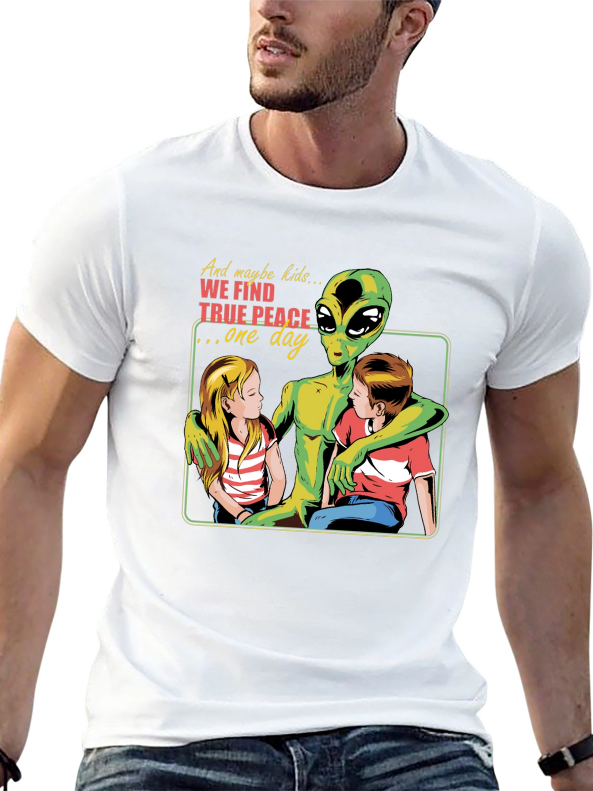 Peace Alien Graphic T-Shirt