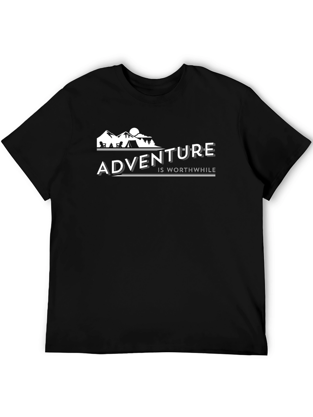 Adventure is Worthwhile Black Graphic Tee