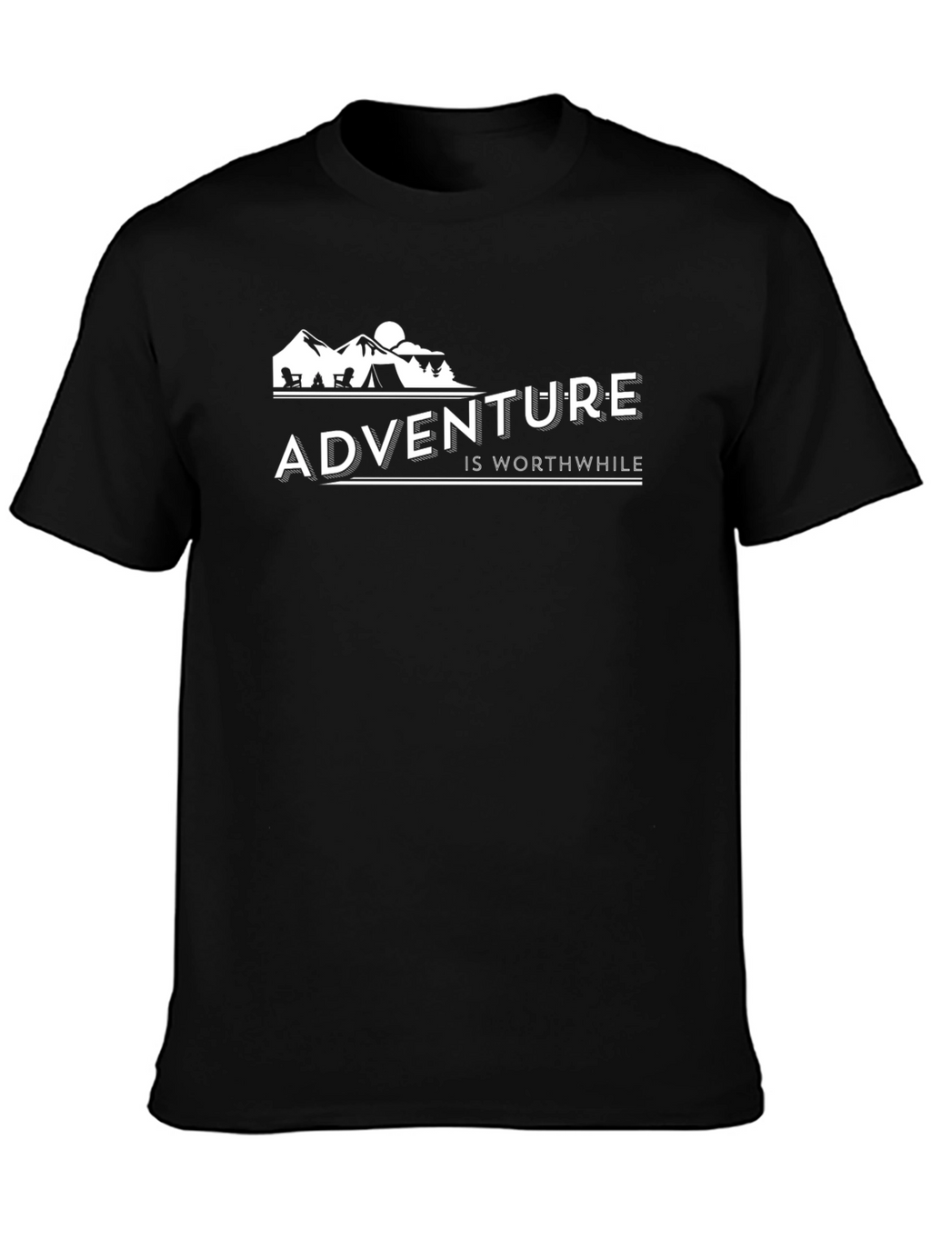 Adventure is Worthwhile Black Graphic Tee