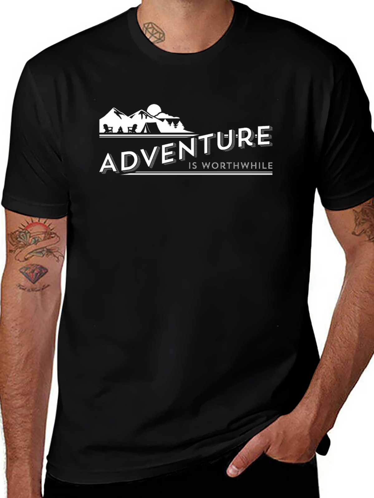 Adventure is Worthwhile Black Graphic Tee