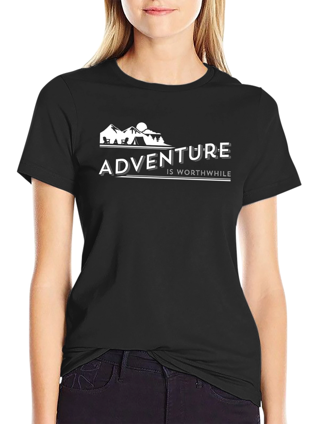 Adventure is Worthwhile Black Graphic Tee