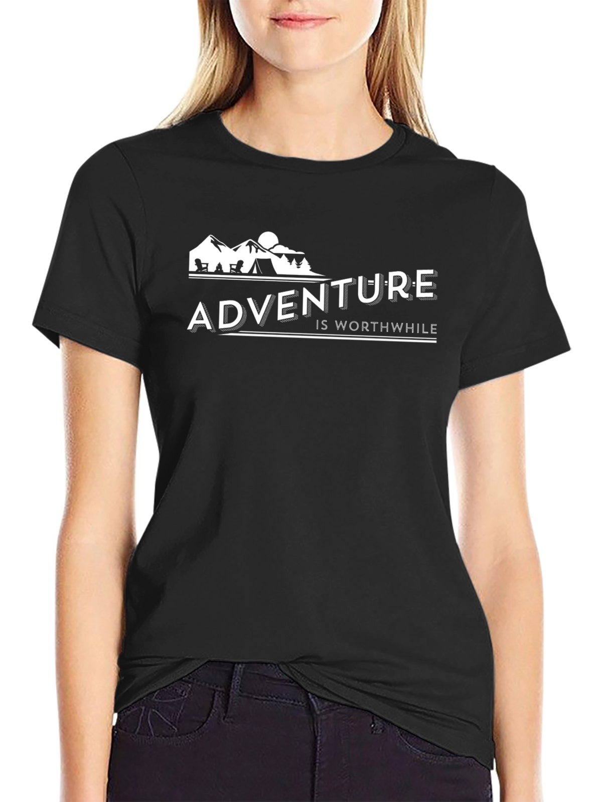 Adventure is Worthwhile Black Graphic Tee