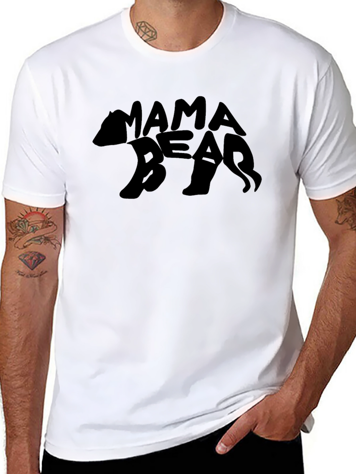 Mama Bear T-Shirt - Bear Silhouette Text Design