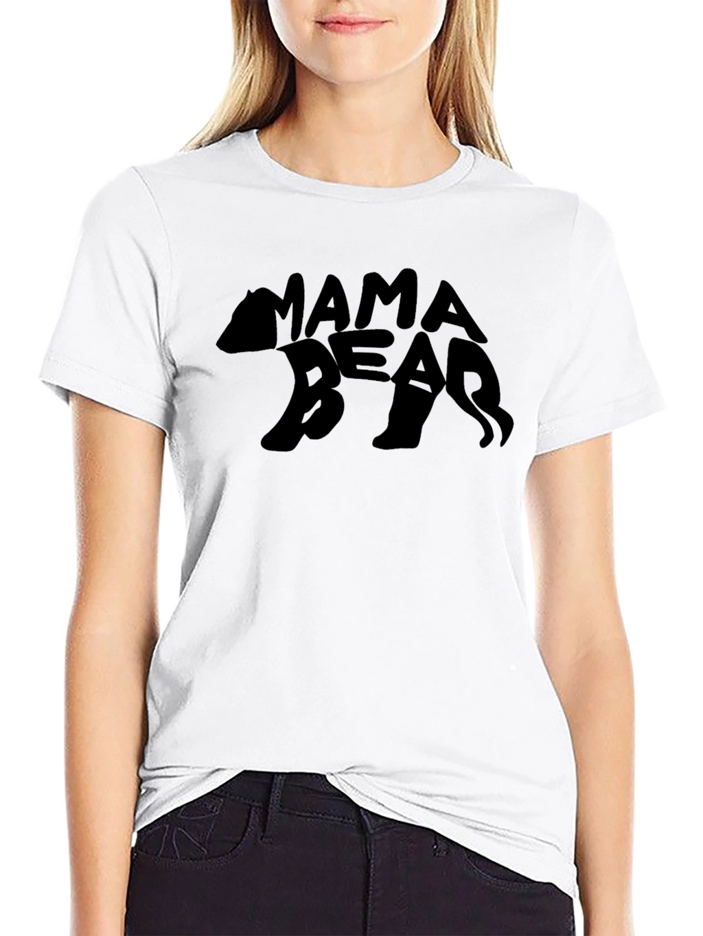 Mama Bear T-Shirt - Bear Silhouette Text Design