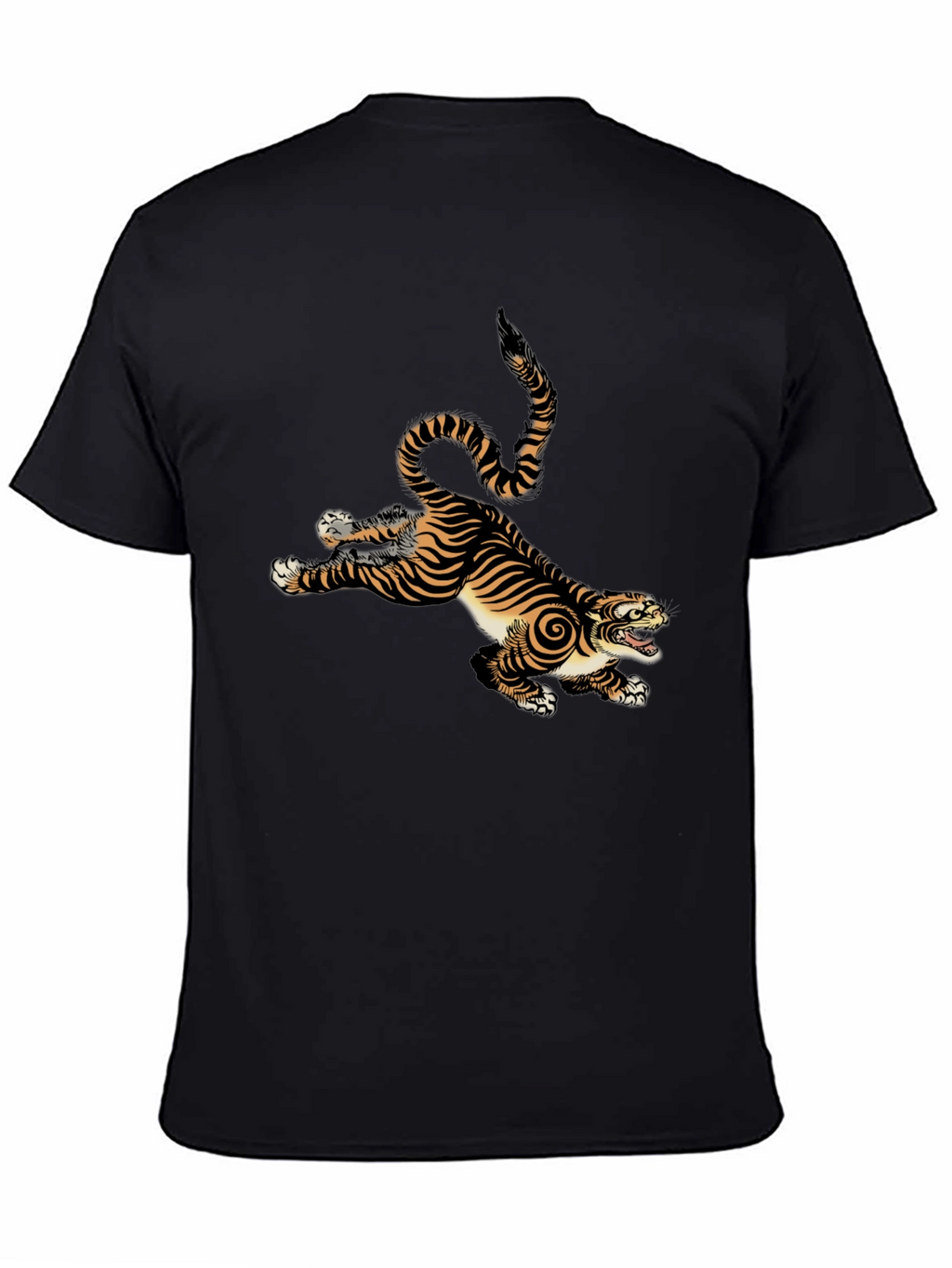 Tiger Graphic Print Mens Black T-Shirt