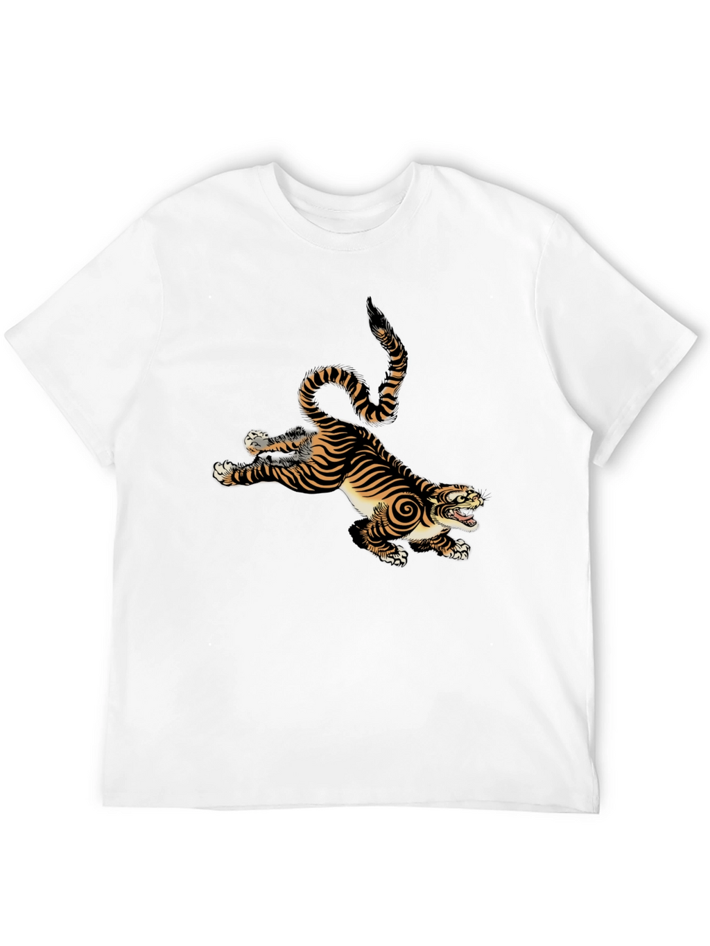 Tiger Graphic Print Mens Black T-Shirt