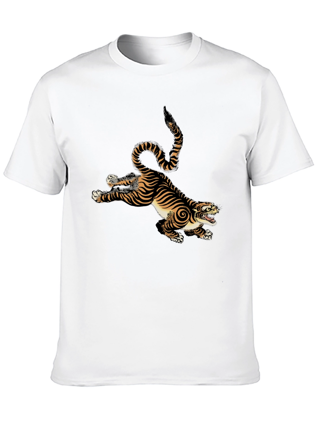 Tiger Graphic Print Mens Black T-Shirt