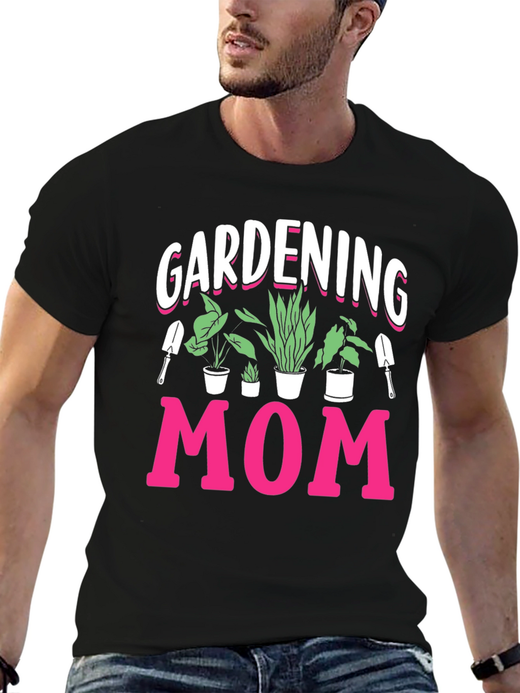 Gardening Mom T-Shirt - Black Casual Tee