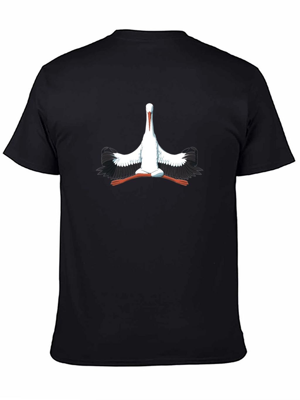 Stork Graphic Print Black T-Shirt