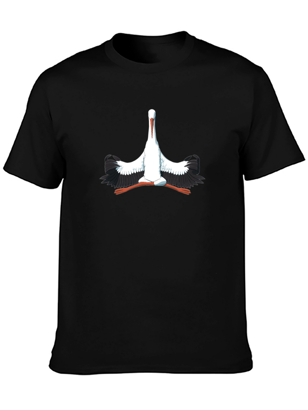 Stork Graphic Print Black T-Shirt