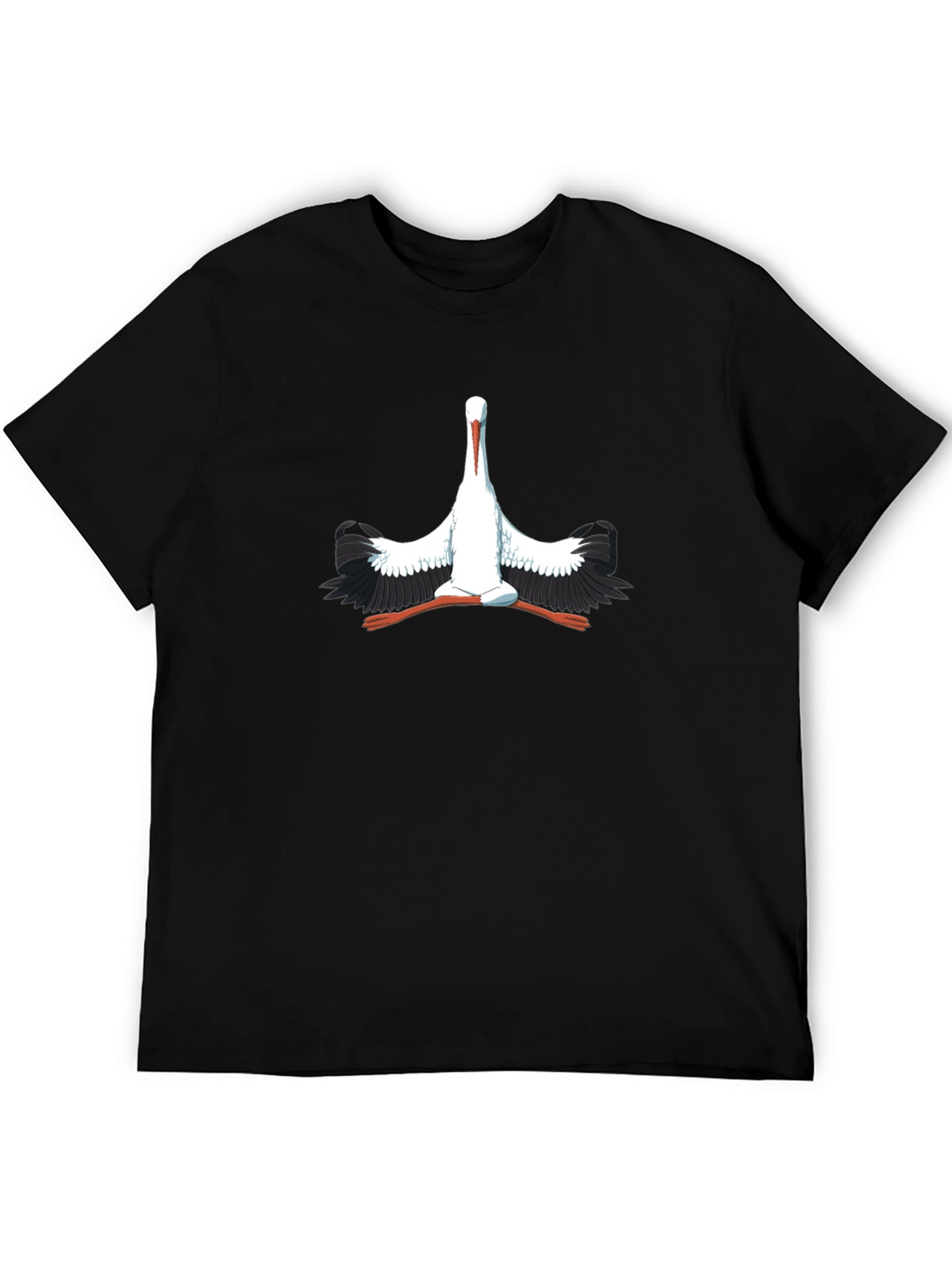 Stork Graphic Print Black T-Shirt