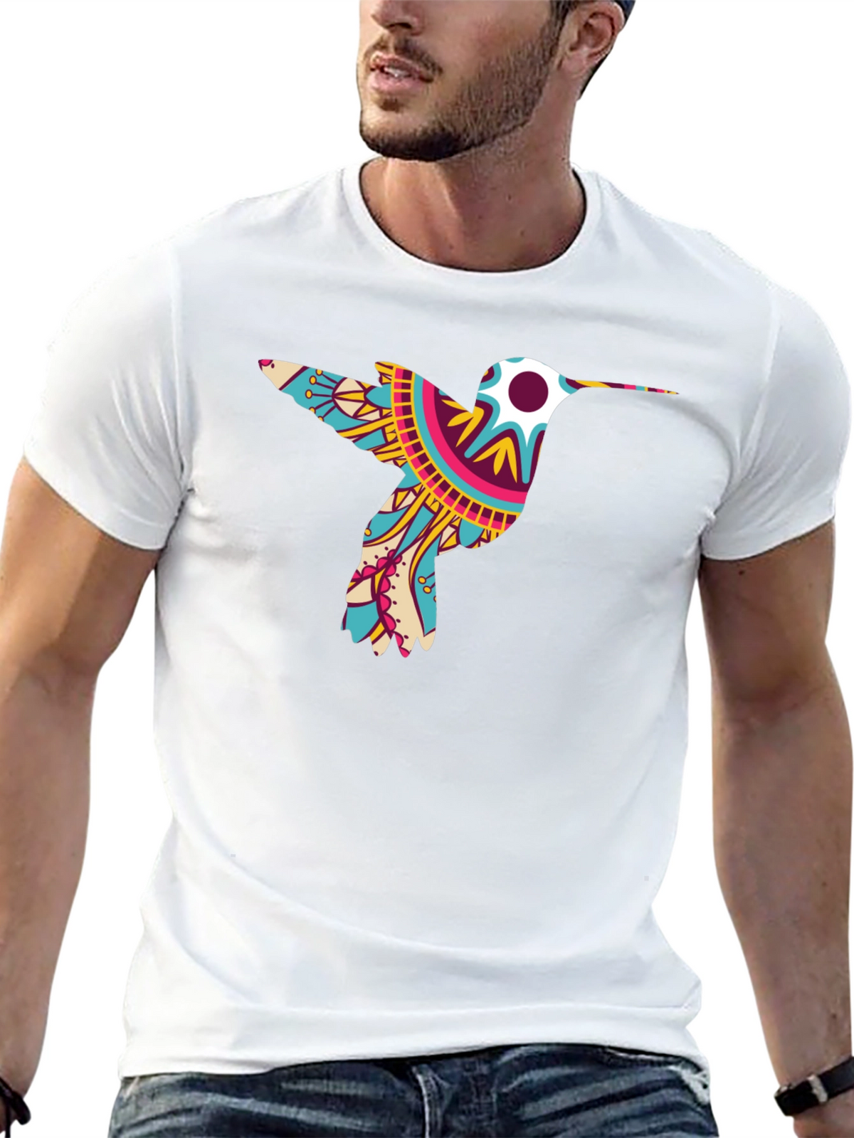 Hummingbird Graphic Tee - Mens Black T-Shirt