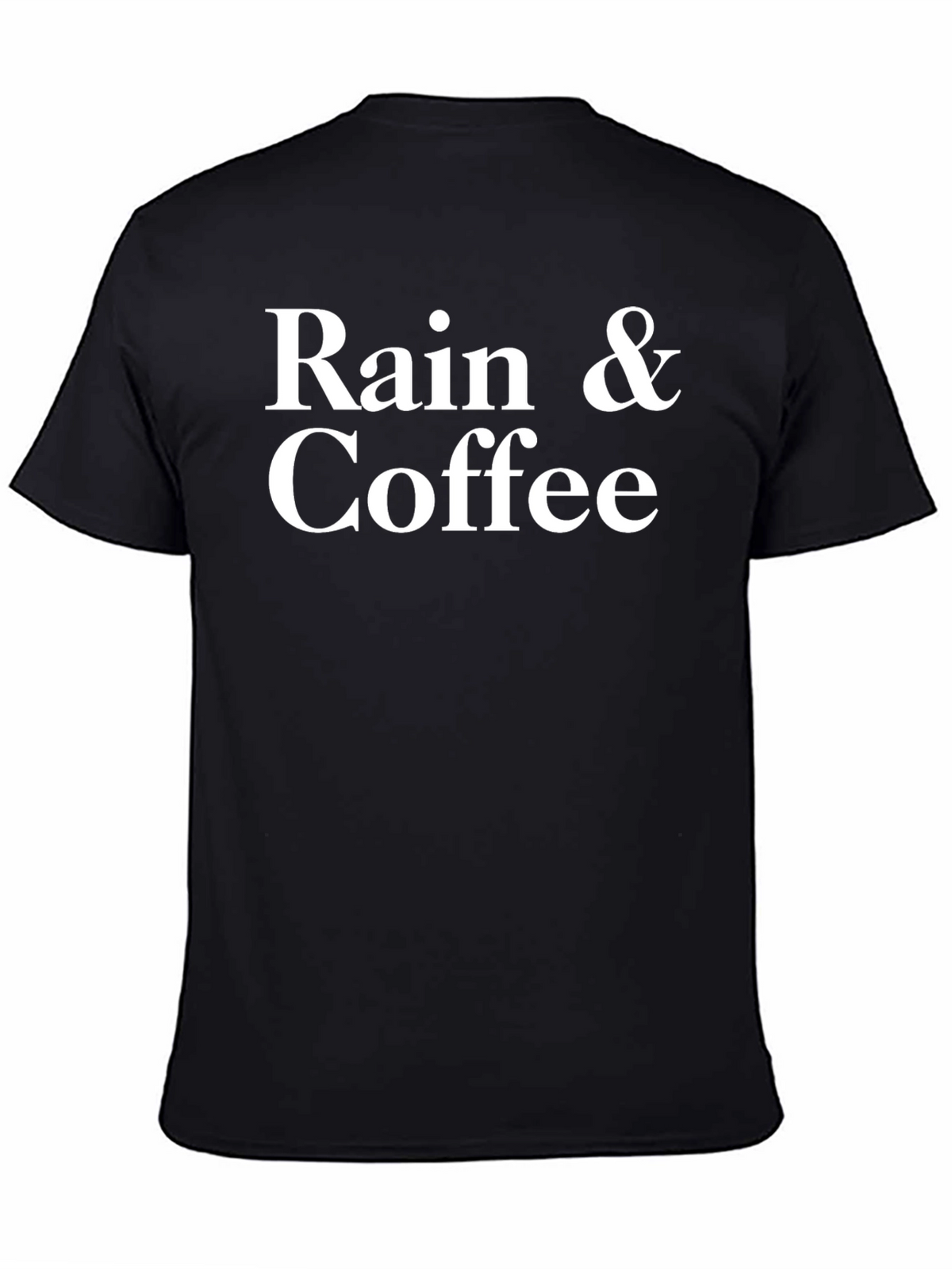 Rain & Coffee Graphic T-Shirt - Unisex Black Tee