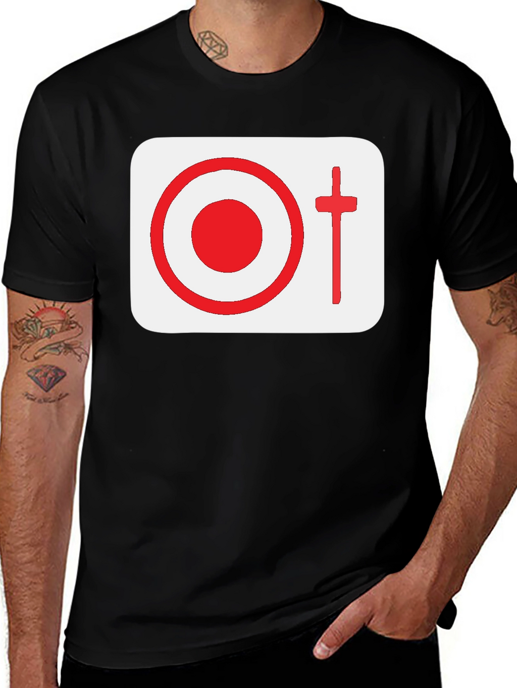 Graphic Tee: Target & Cross Design