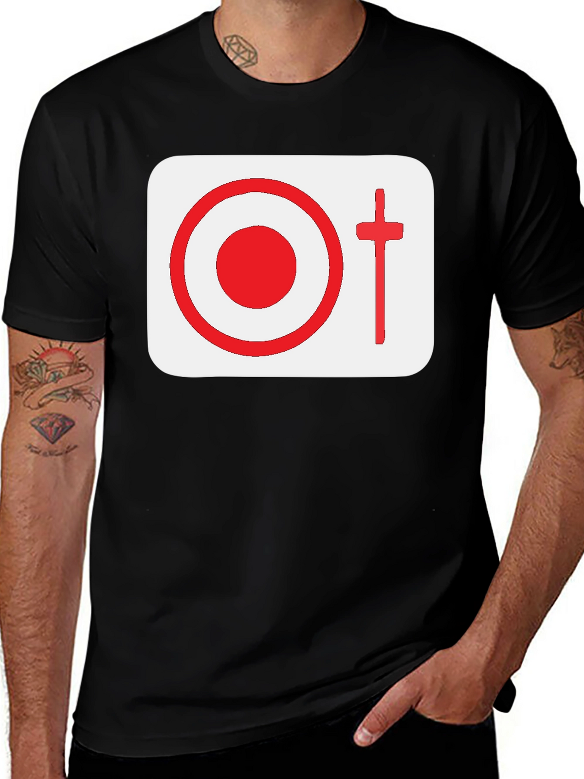 Graphic Tee: Target & Cross Design