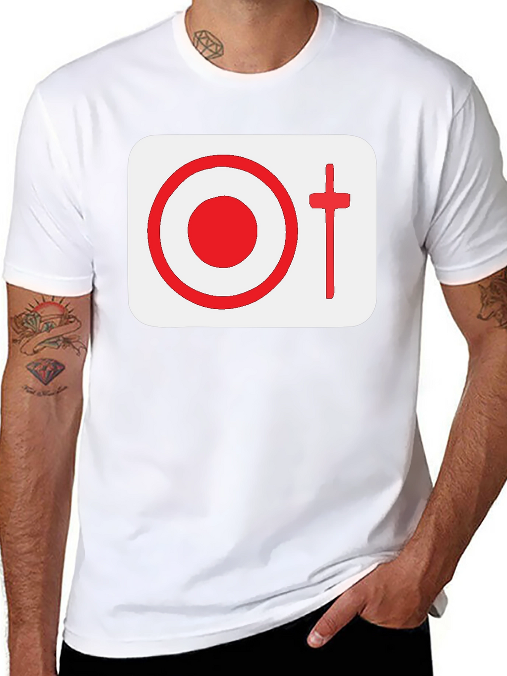 Graphic Tee: Target & Cross Design