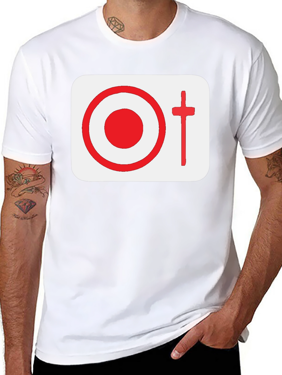 Graphic Tee: Target & Cross Design