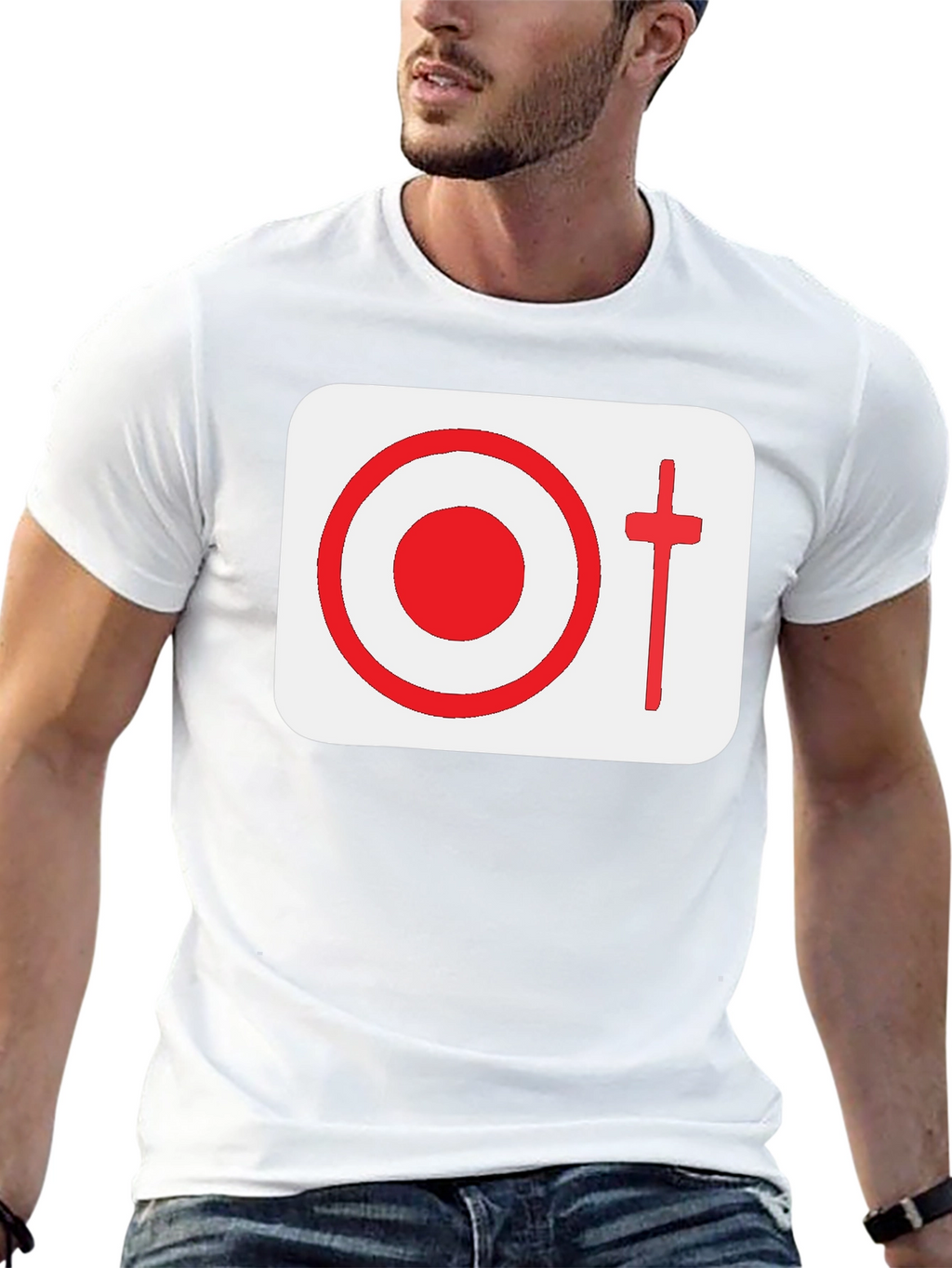 Graphic Tee: Target & Cross Design