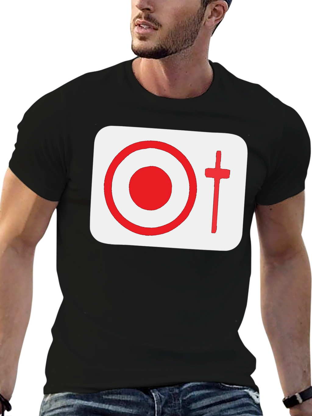 Graphic Tee: Target & Cross Design