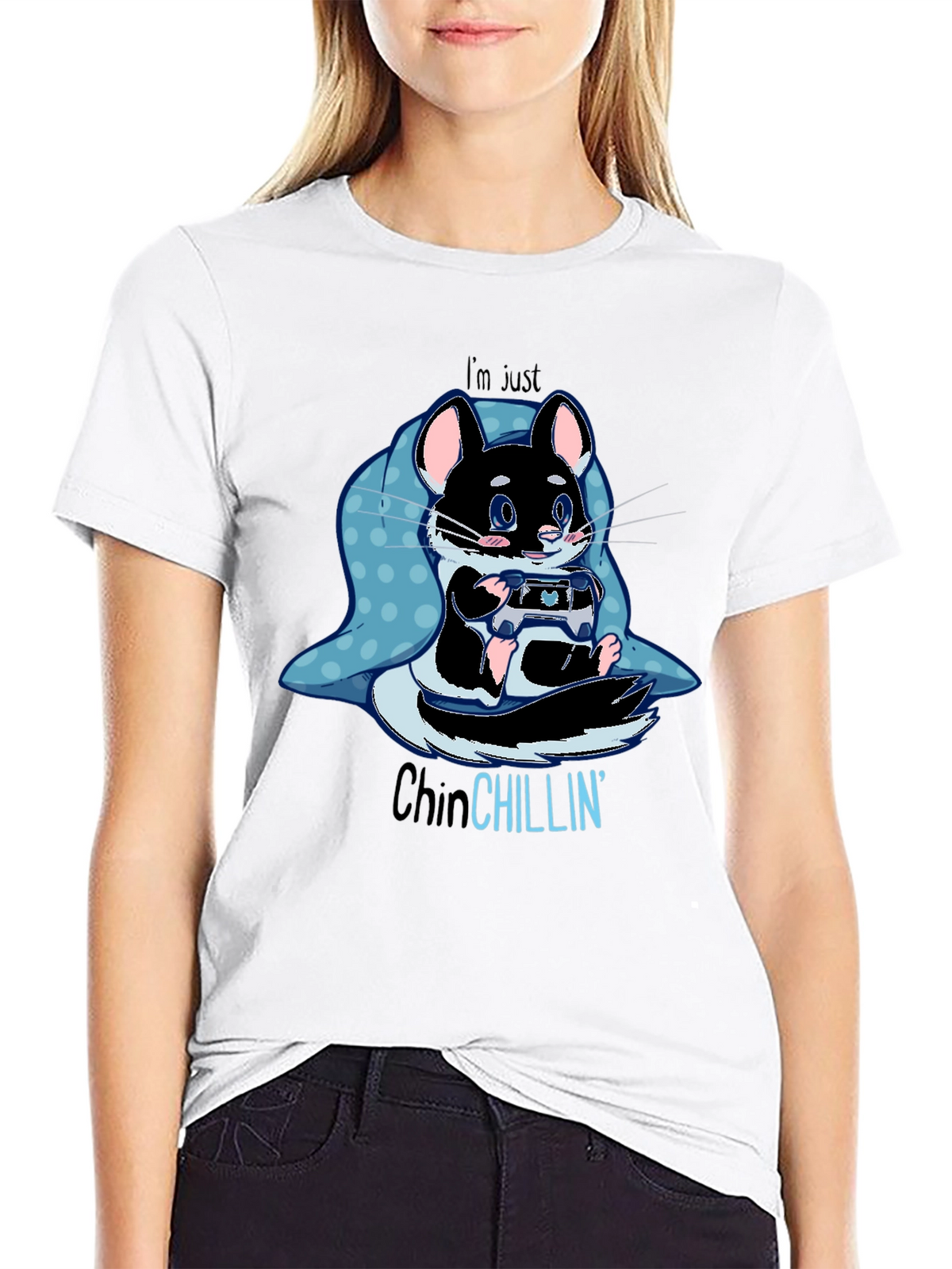 ChinCHILLIN Gaming T-Shirt - Cute Rodent Gamer Tee