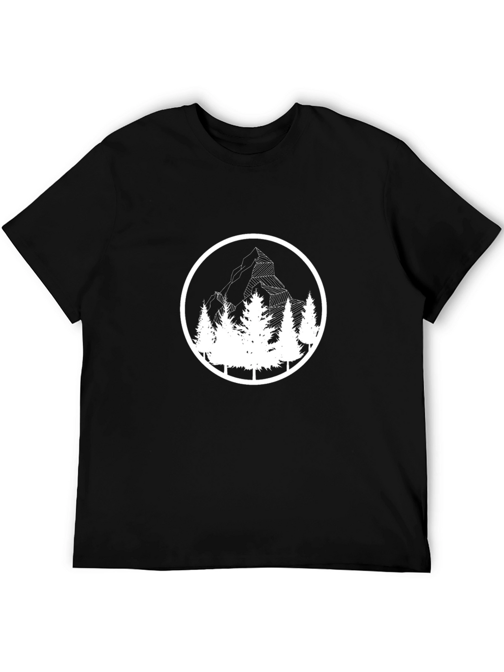 Mountain & Trees Graphic Black T-Shirt