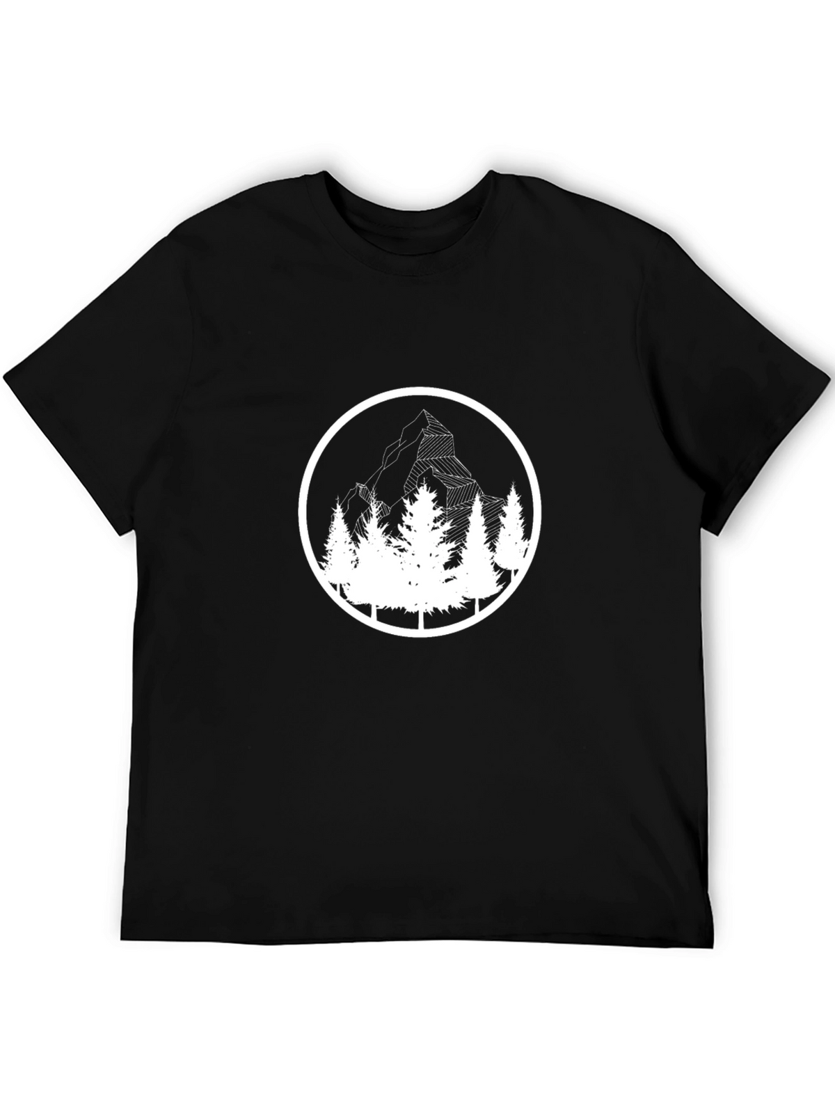 Mountain & Trees Graphic Black T-Shirt