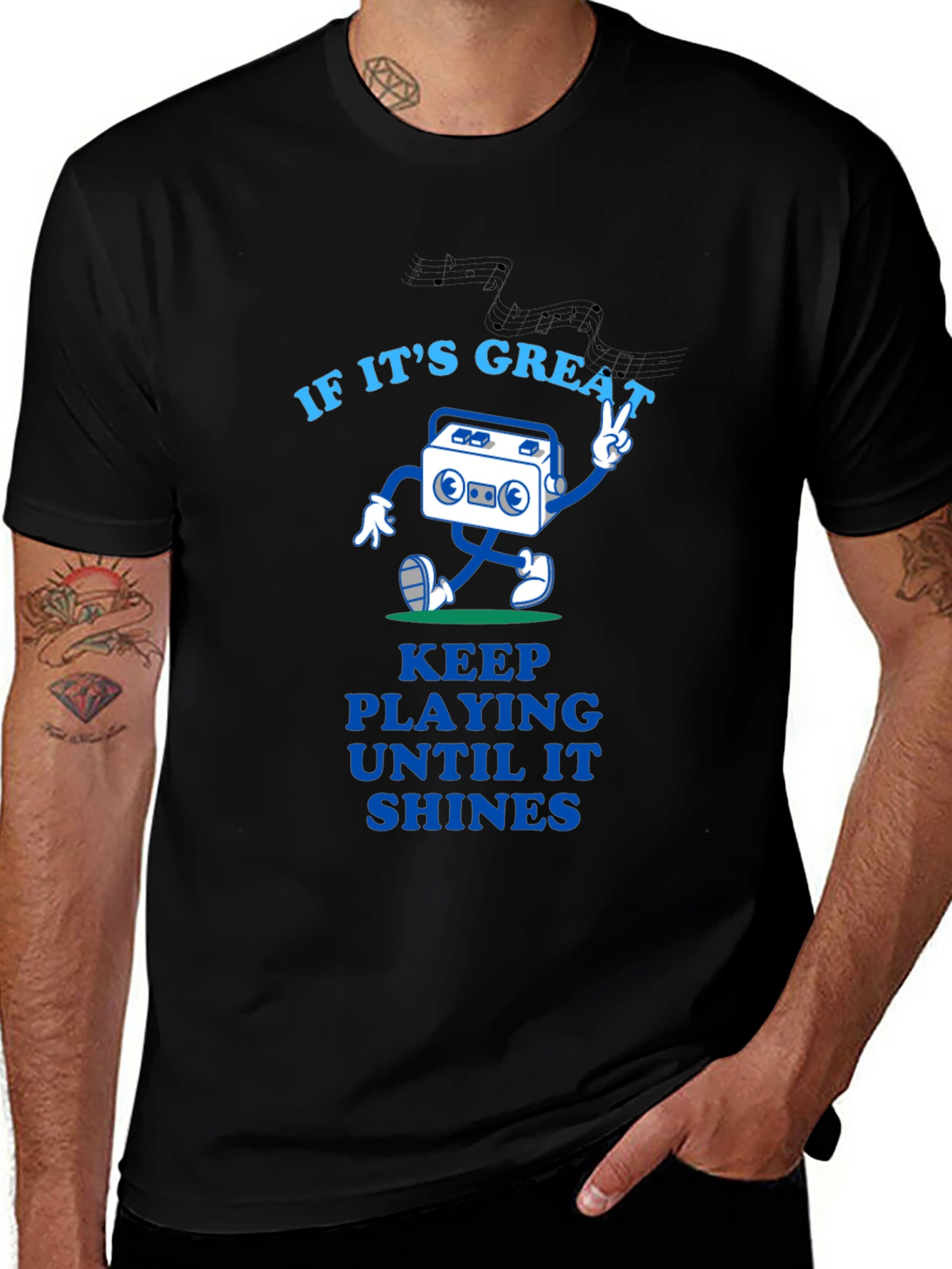 Great Tunes Tee - Play Until It Shines