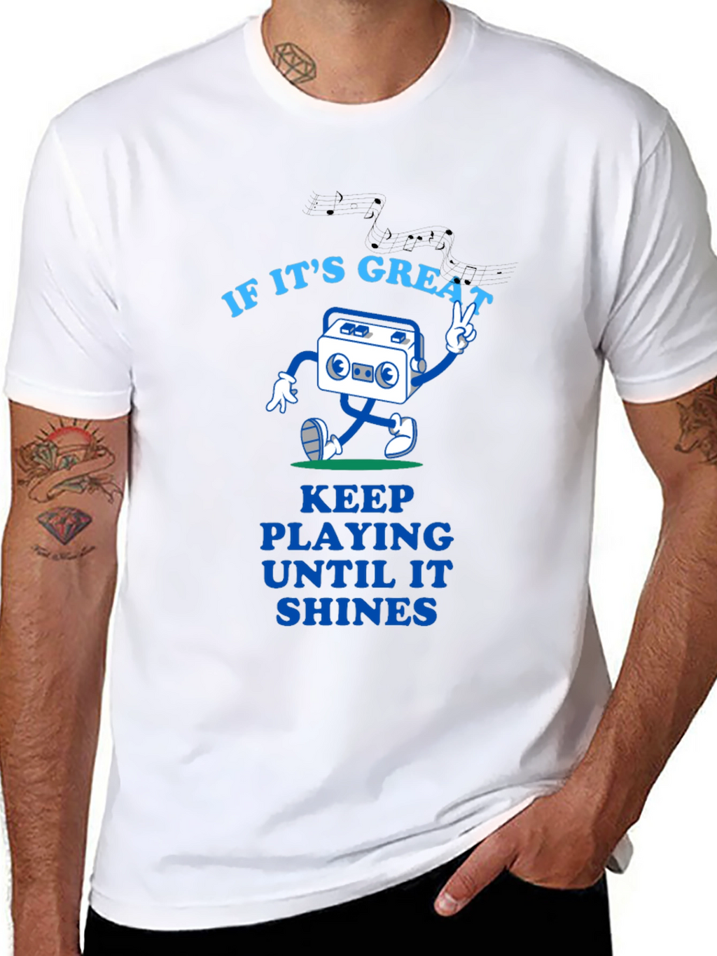 Great Tunes Tee - Play Until It Shines