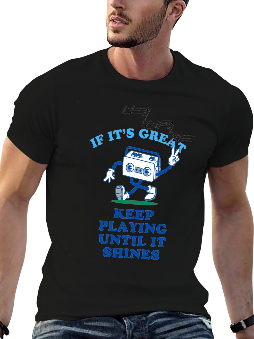 Great Tunes Tee - Play Until It Shines