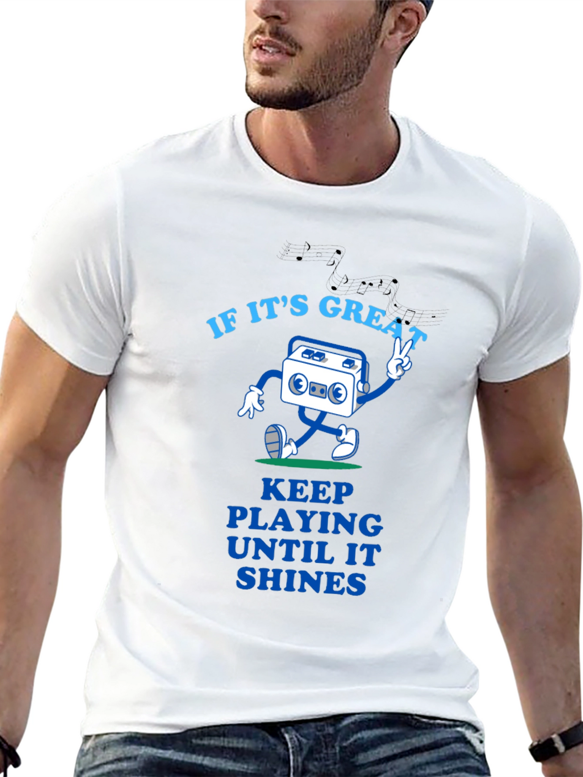 Great Tunes Tee - Play Until It Shines