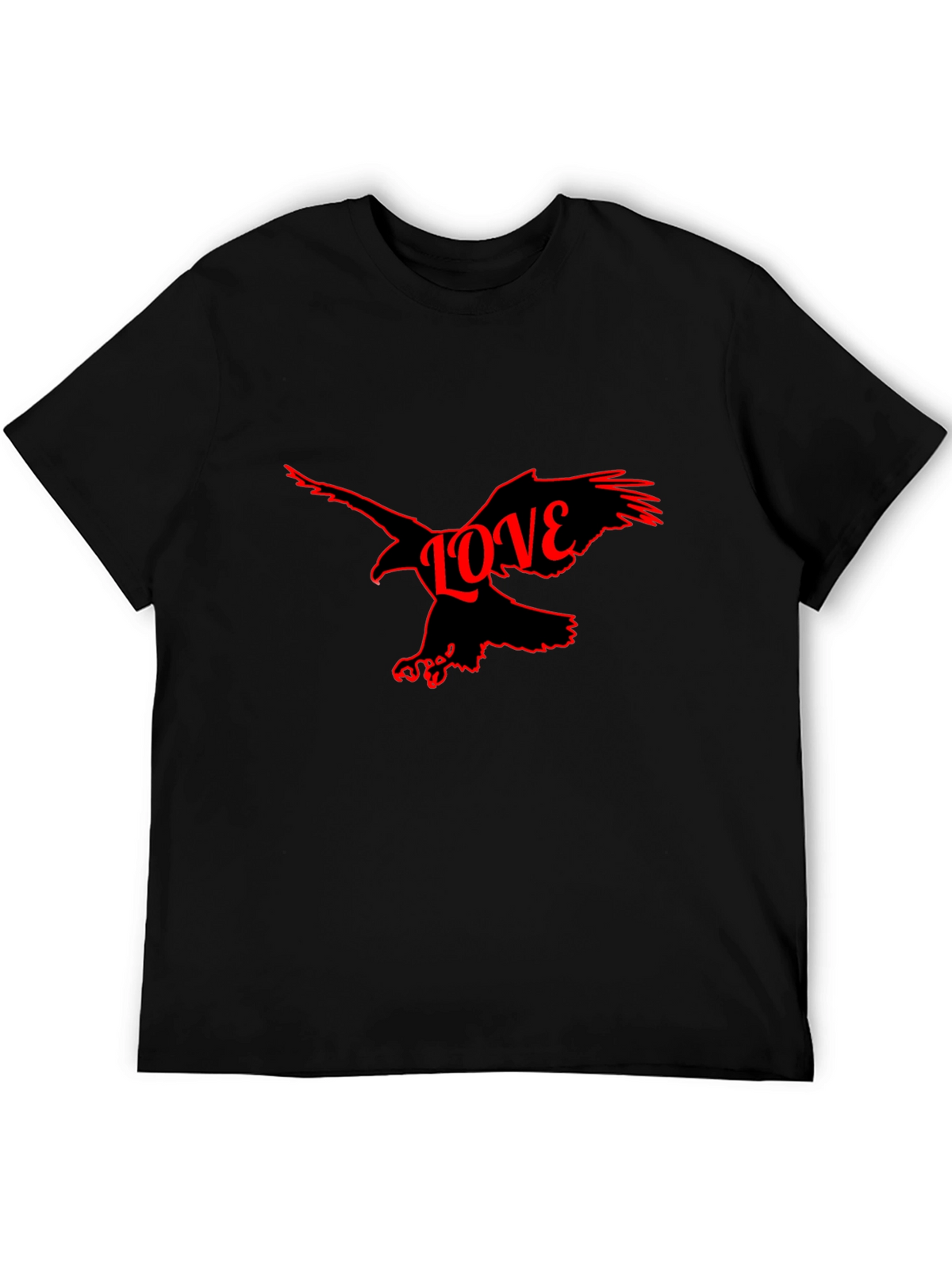 Love Bird Graphic Tee - Black Cotton Blend T-Shirt