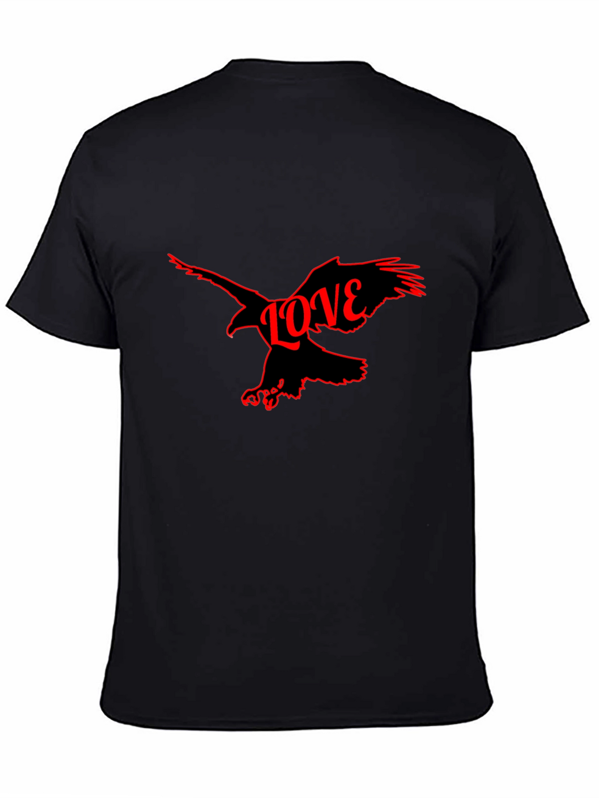 Love Bird Graphic Tee - Black Cotton Blend T-Shirt