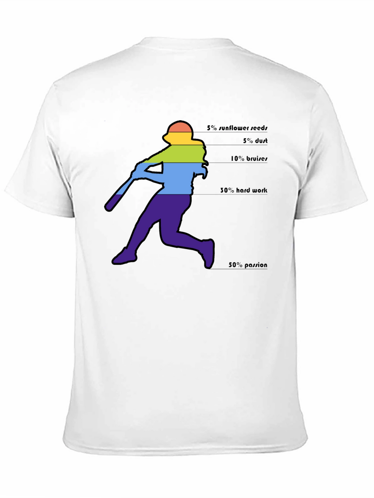 Baseball Player Rainbow T-Shirt