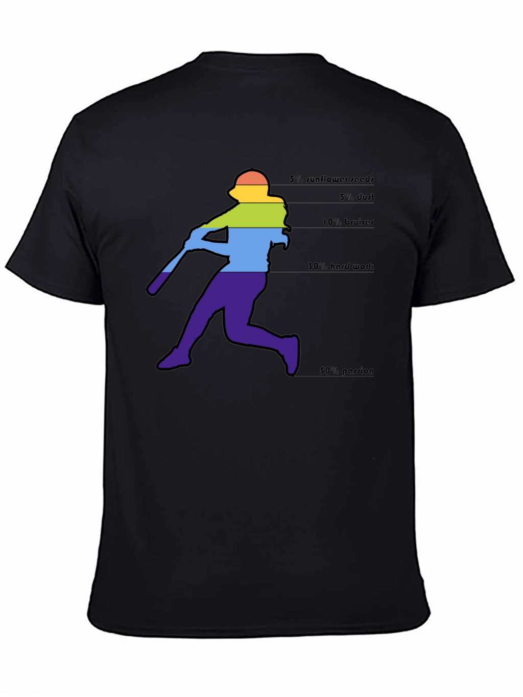 Baseball Player Rainbow T-Shirt