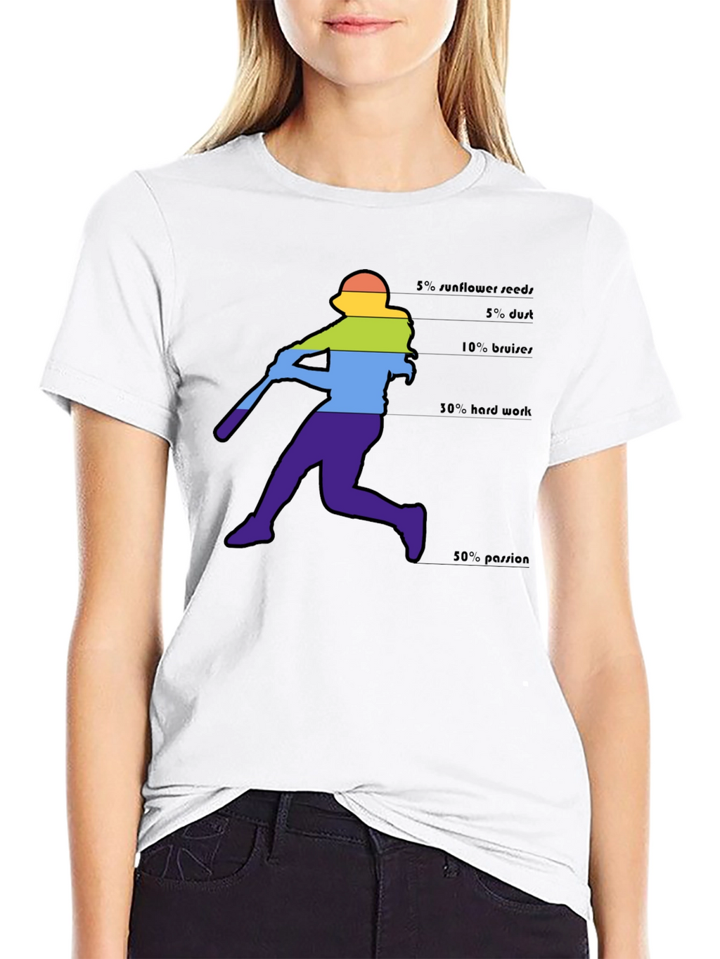 Baseball Player Rainbow T-Shirt
