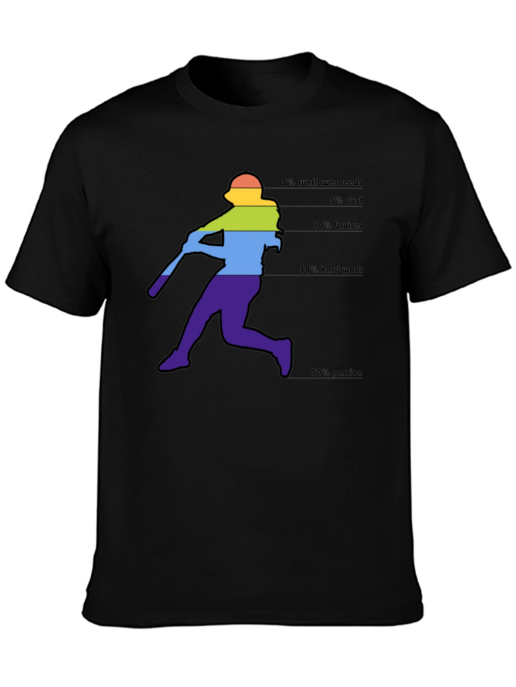 Baseball Player Rainbow T-Shirt