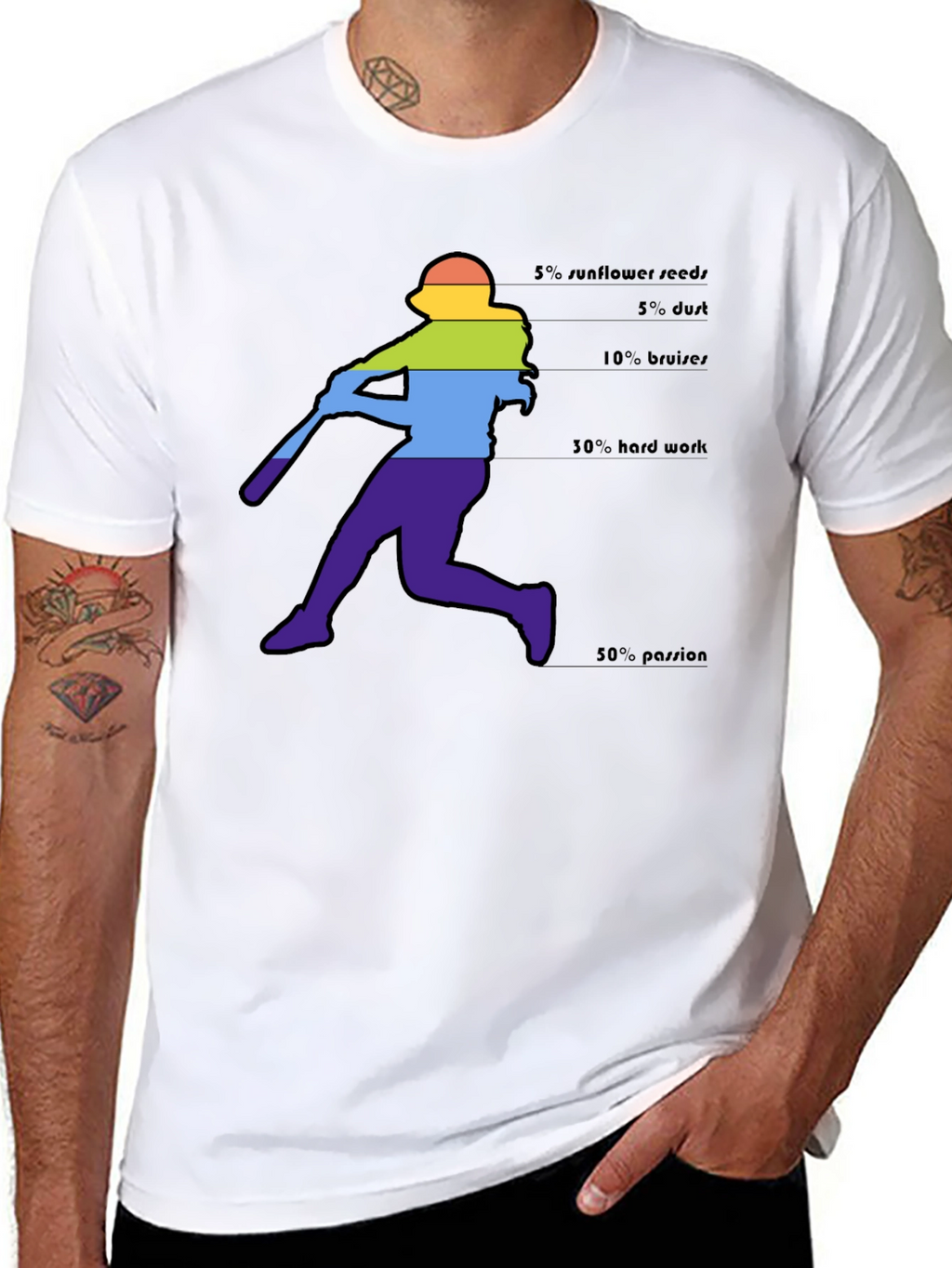 Baseball Player Rainbow T-Shirt