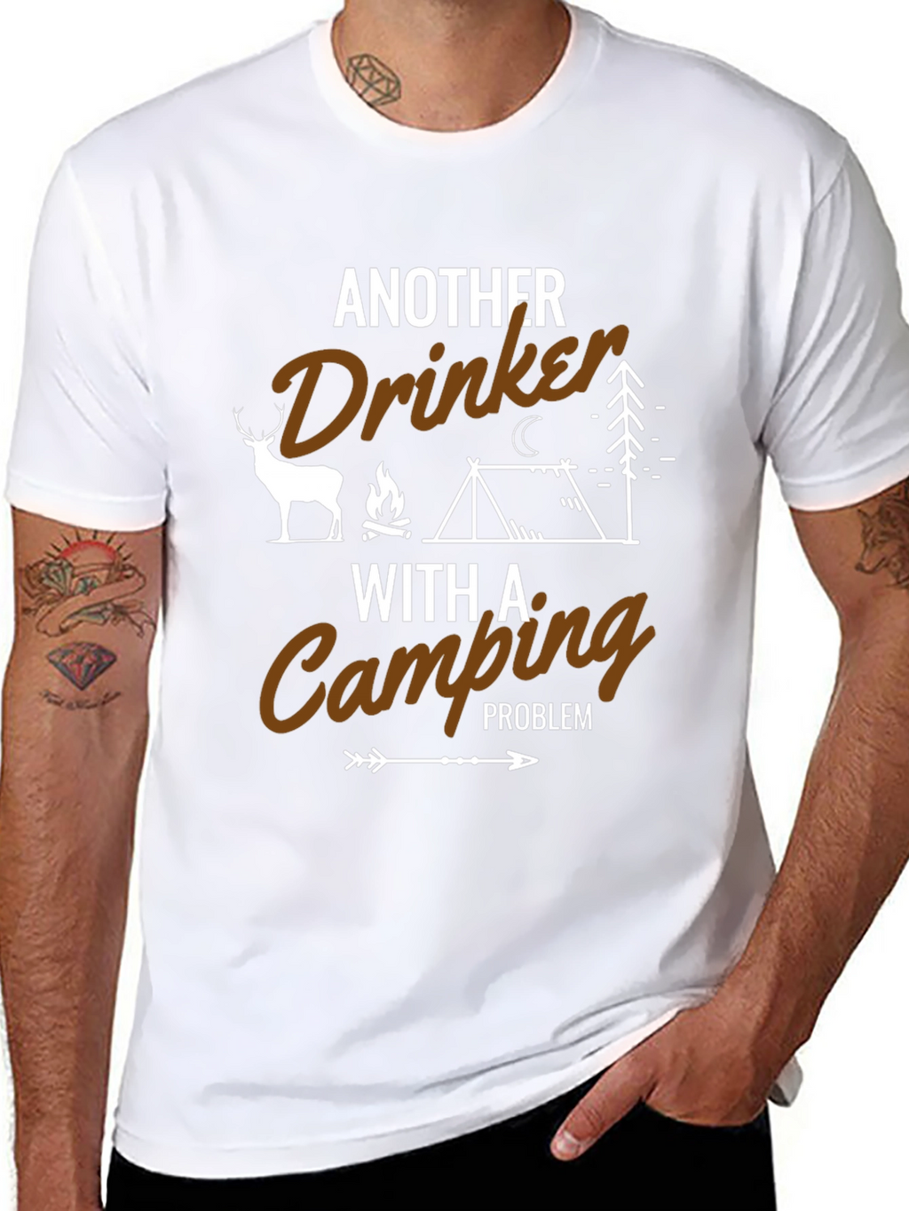 Funny Camping Drinker T-Shirt - Outdoor Adventure Tee