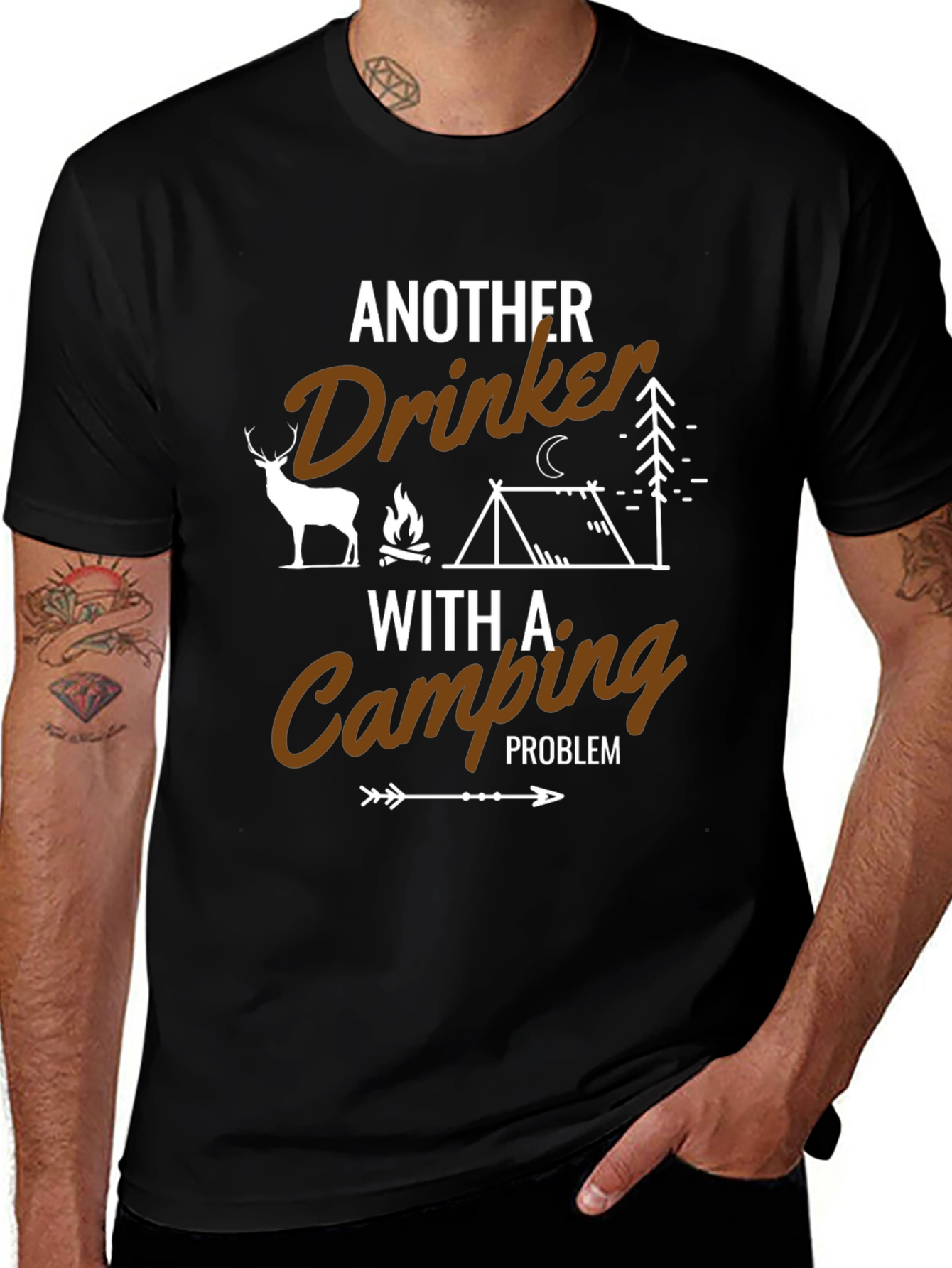 Funny Camping Drinker T-Shirt - Outdoor Adventure Tee