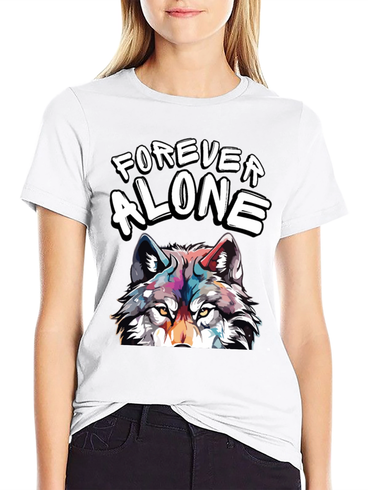 Forever Alone Wolf Graphic Tee - Unisex