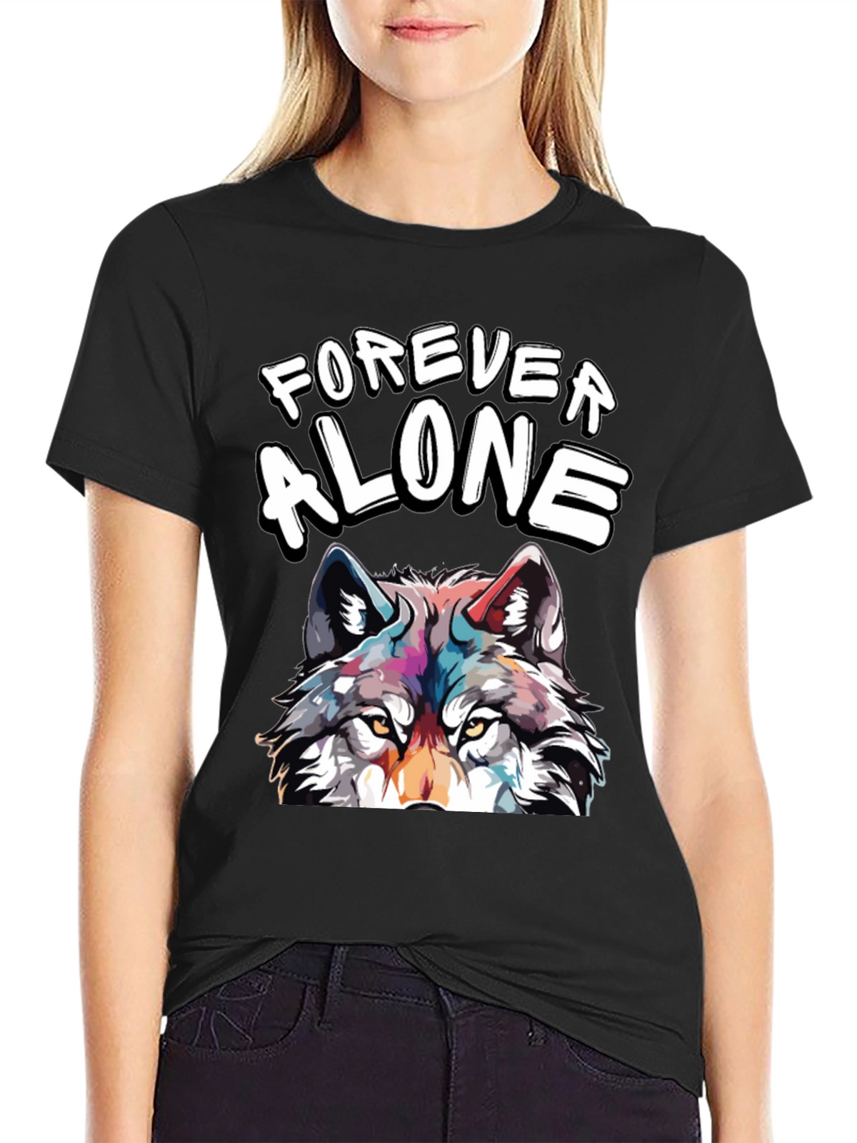 Forever Alone Wolf Graphic Tee - Unisex