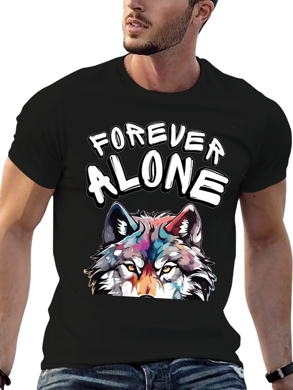 Forever Alone Wolf Graphic Tee - Unisex