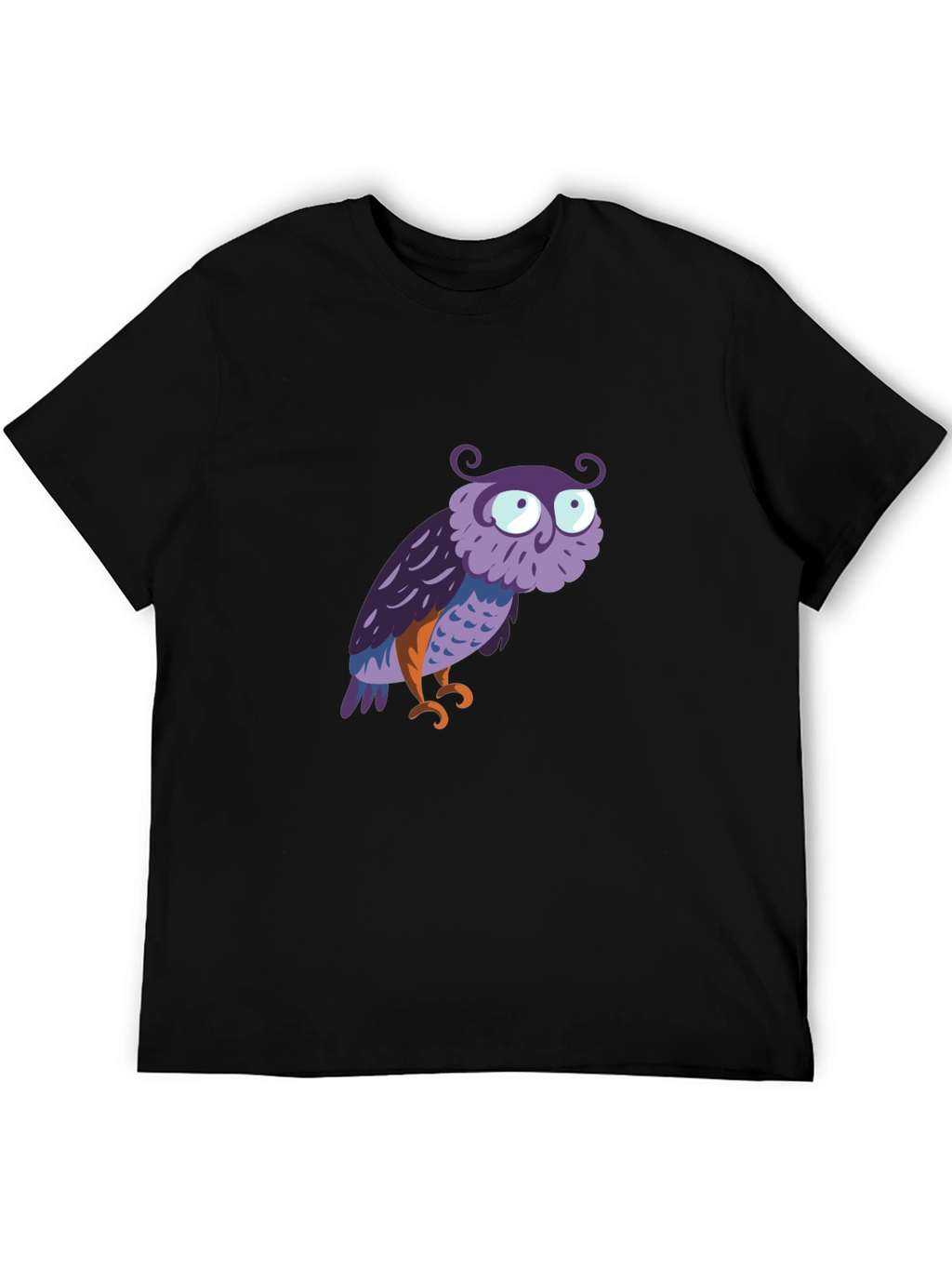 Owl Graphic Tee - Mens Black Cotton T-Shirt