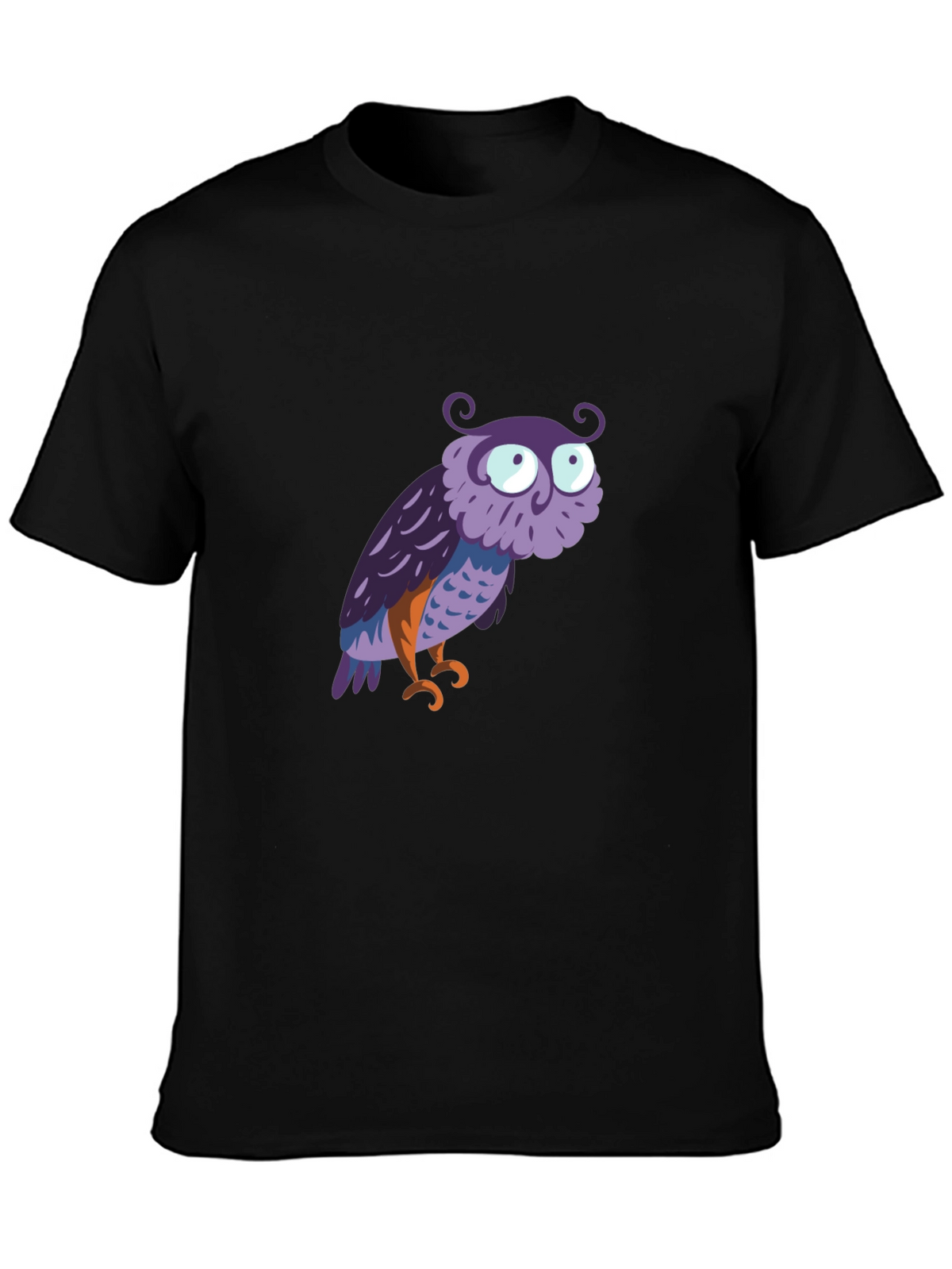 Owl Graphic Tee - Mens Black Cotton T-Shirt