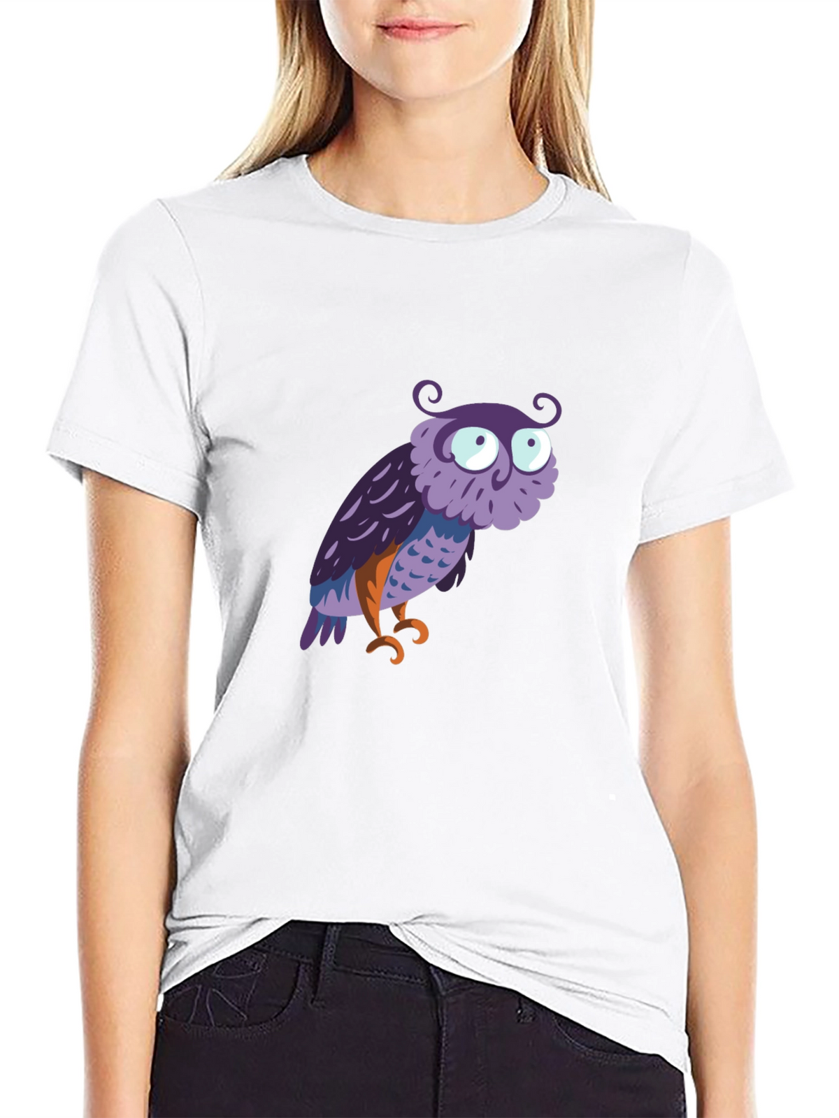 Owl Graphic Tee - Mens Black Cotton T-Shirt