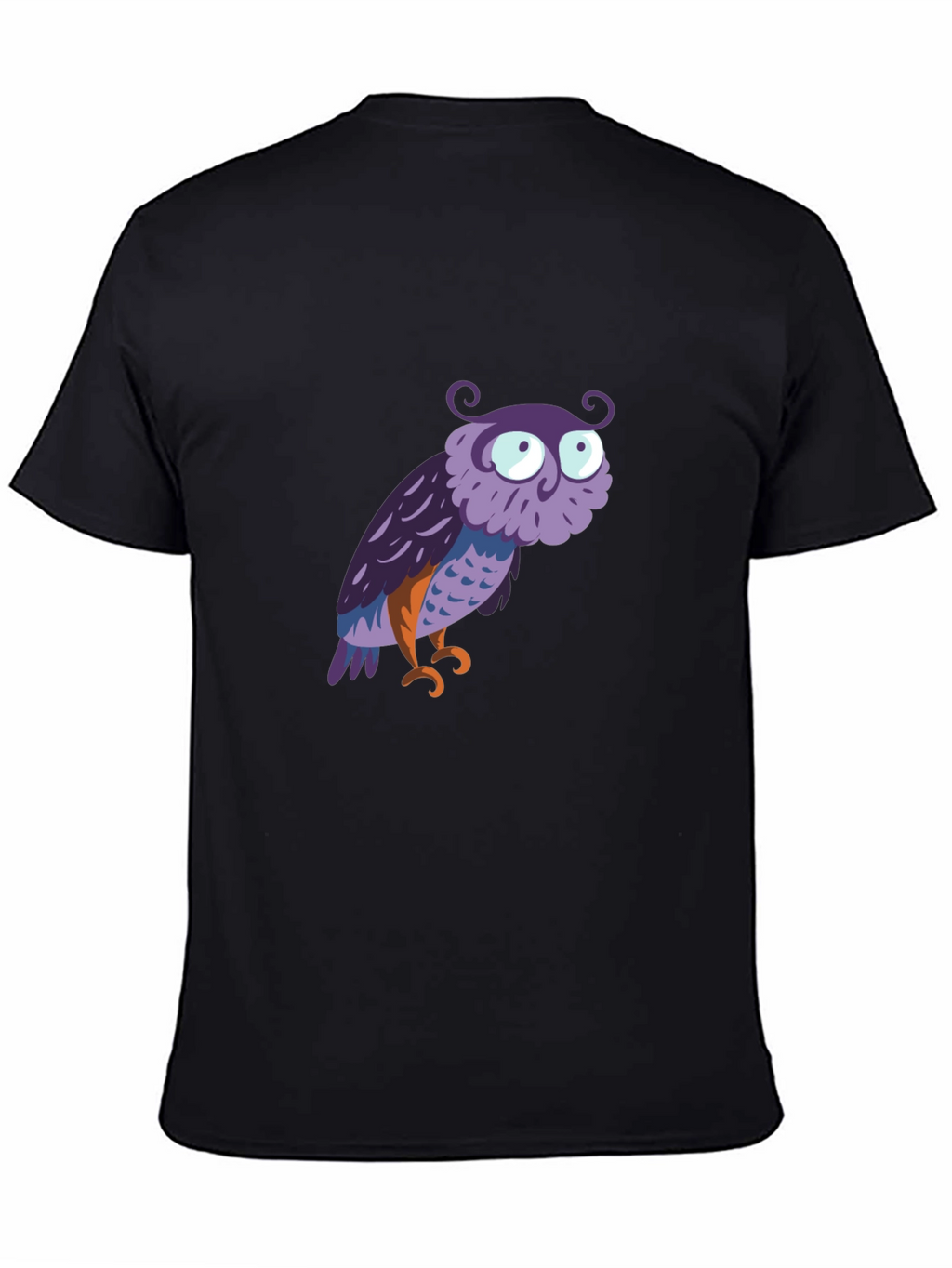 Owl Graphic Tee - Mens Black Cotton T-Shirt