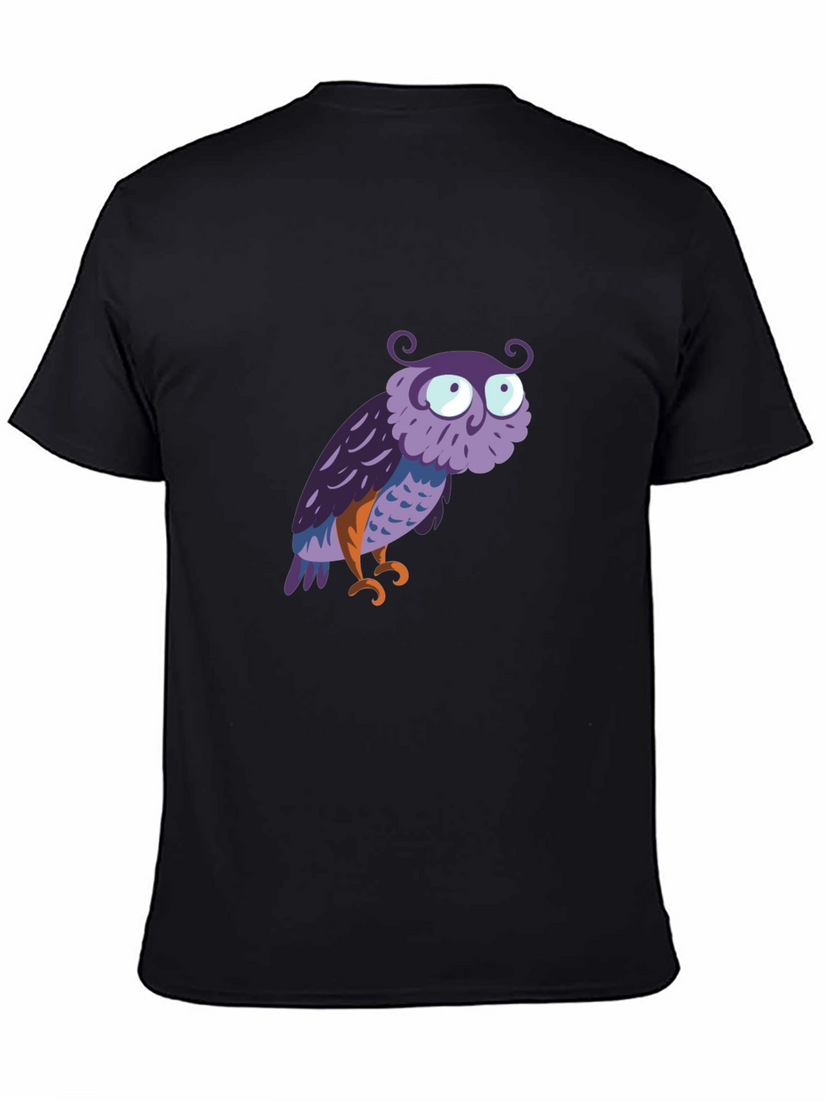 Owl Graphic Tee - Mens Black Cotton T-Shirt