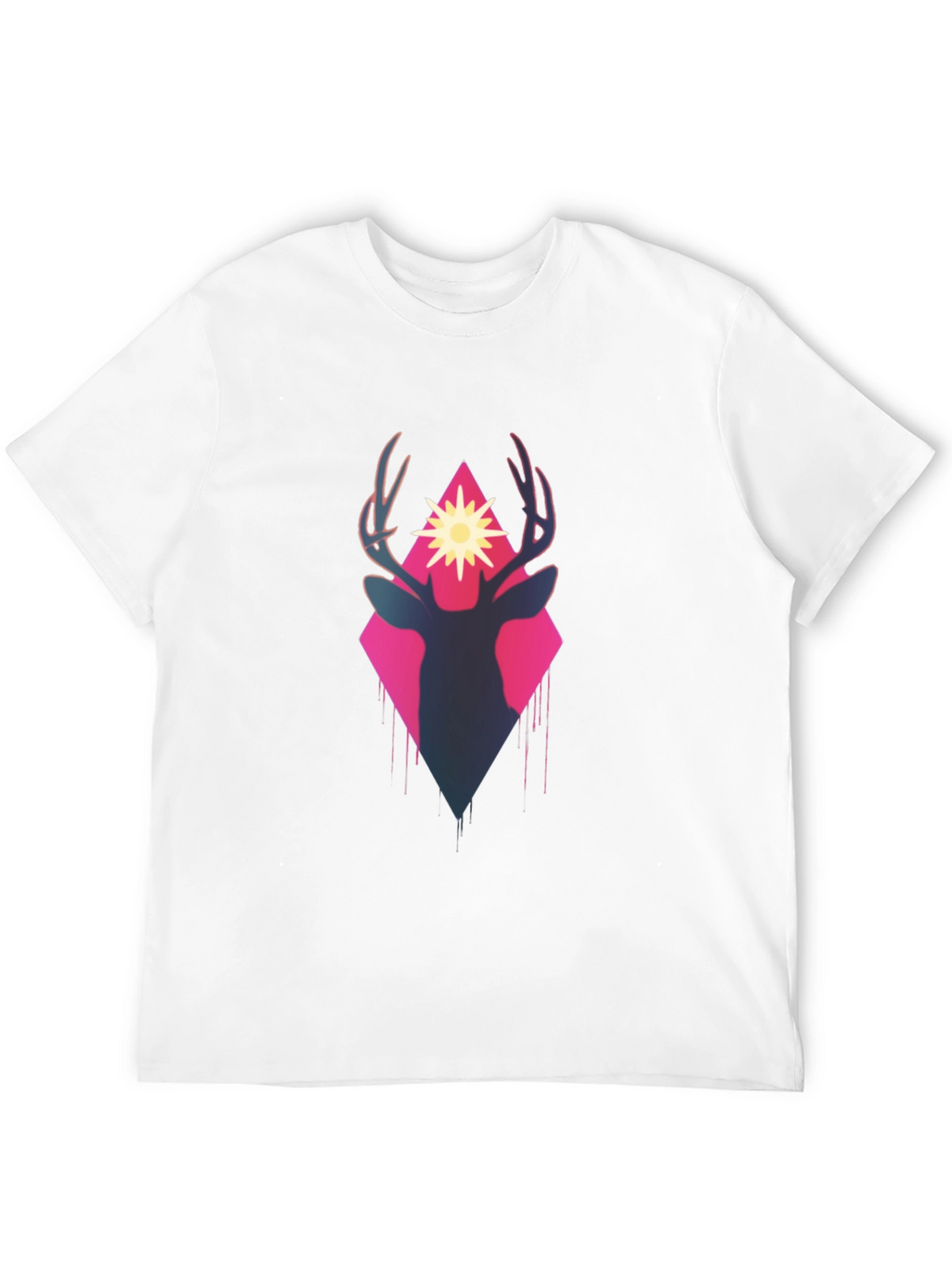 Deer Silhouette Graphic Tee - Black