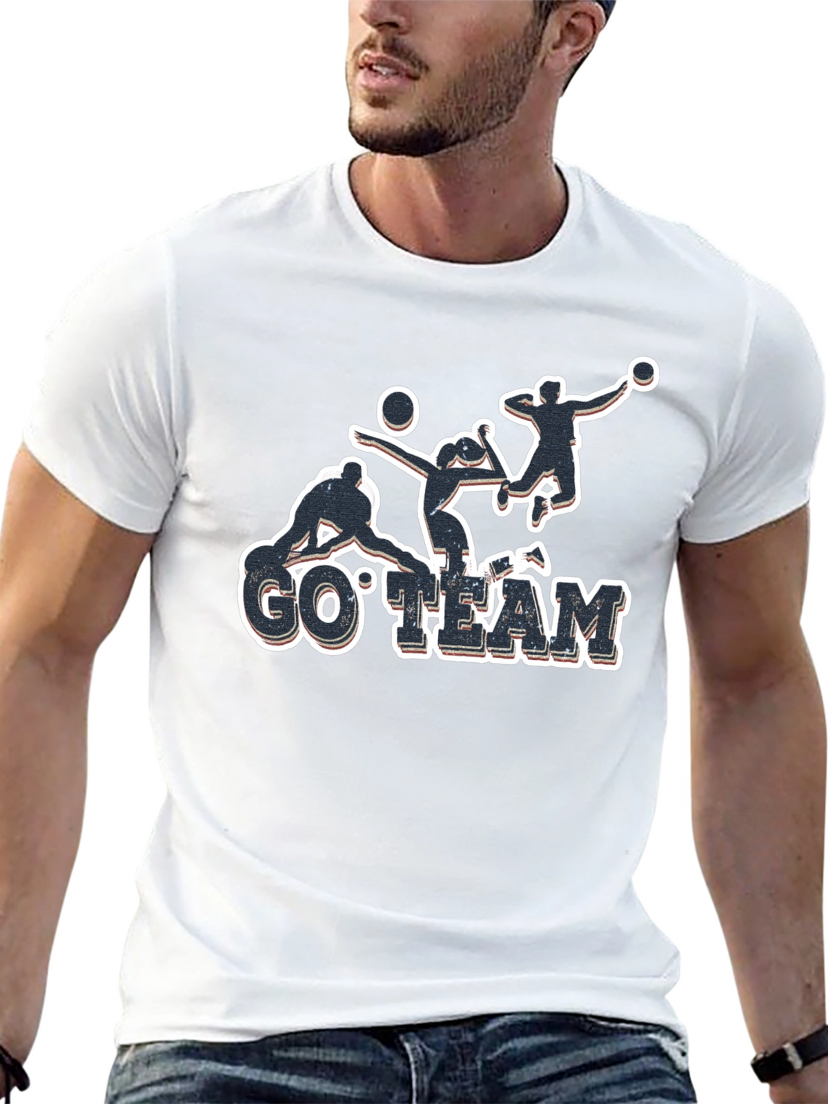 Volleyball Go Team Black T-Shirt