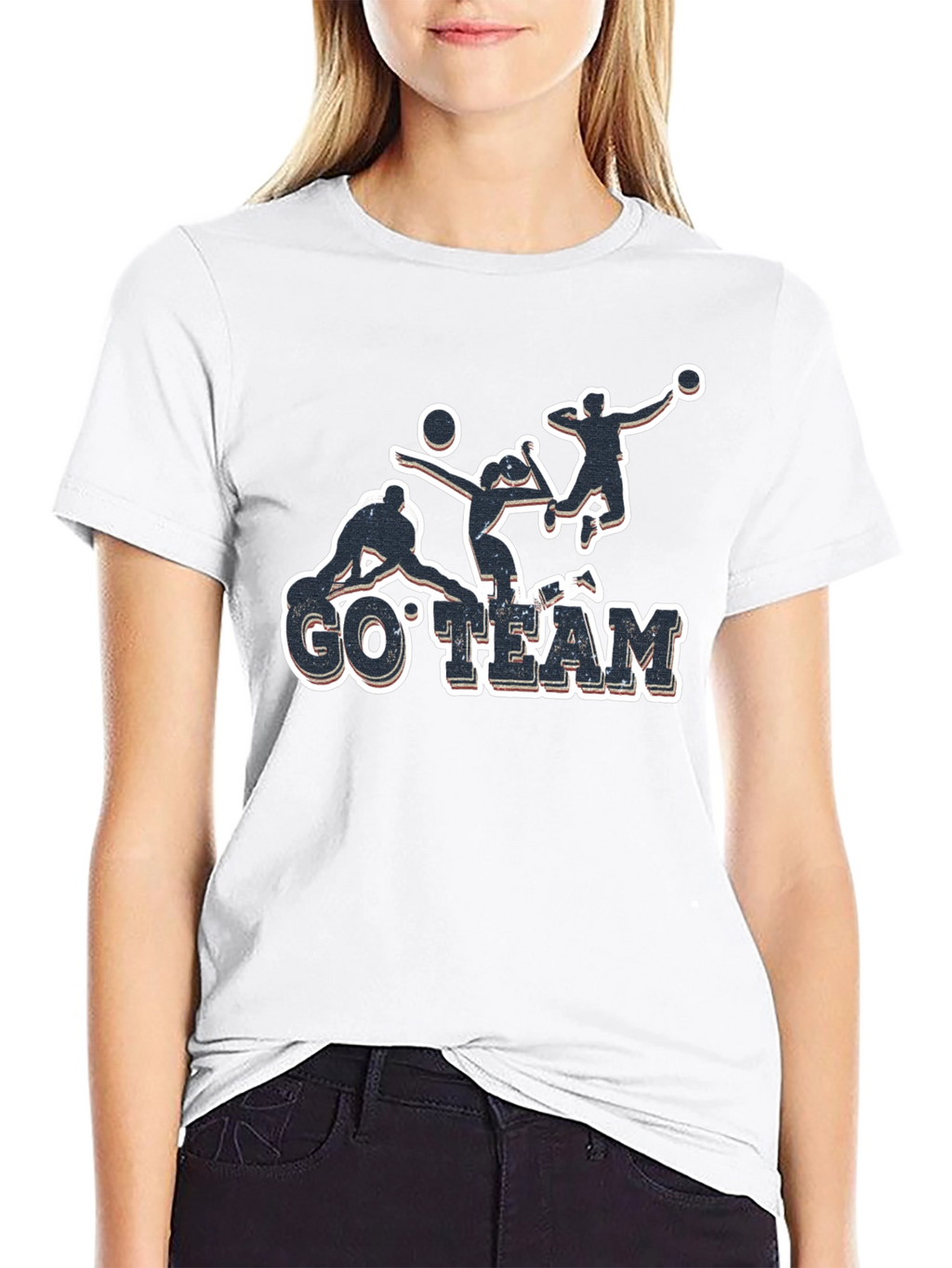 Volleyball Go Team Black T-Shirt